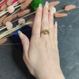 Victorian Diamond 14 Karat Yellow Gold Snake Love Knot Ring