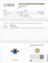 Early Mid-Century 4.90 CTW No Heat Ceylon Sapphire Diamond 14 Karat White Gold Vintage Gemstone Ring GIA Wilson's Estate Jewelry