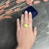 Vintage 14 Karat Yellow Gold Cupid Venus Classic Unisex Cameo Signet Ring