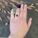Modern 3.36 CTW Sapphire Diamond Platinum Three Stone Ring