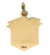 1923 Early Art Deco 14 Karat Gold Dorfman Box Charmcharm - Wilson's Estate Jewelry