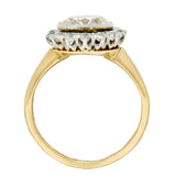 Superb Edwardian 2.61 CTW Diamond Platinum-Topped 14 Karat Gold Cluster Engagement Ring GIA Wilson's Estate Jewelry