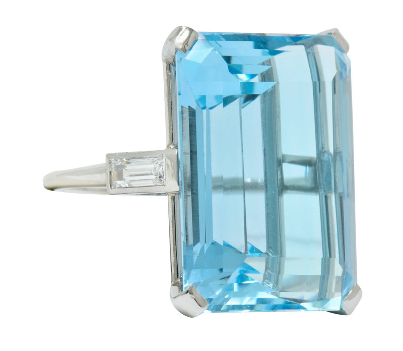 Emerald-Cut Aquamarine and Diamond Ring | Shreve & Co.