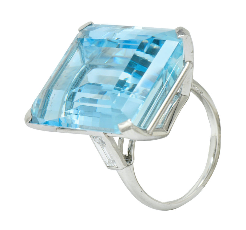 Cartier Large Aquamarine Diamond White Gold Ring at 1stDibs | cartier  aquamarine ring, cartier aquamarine
