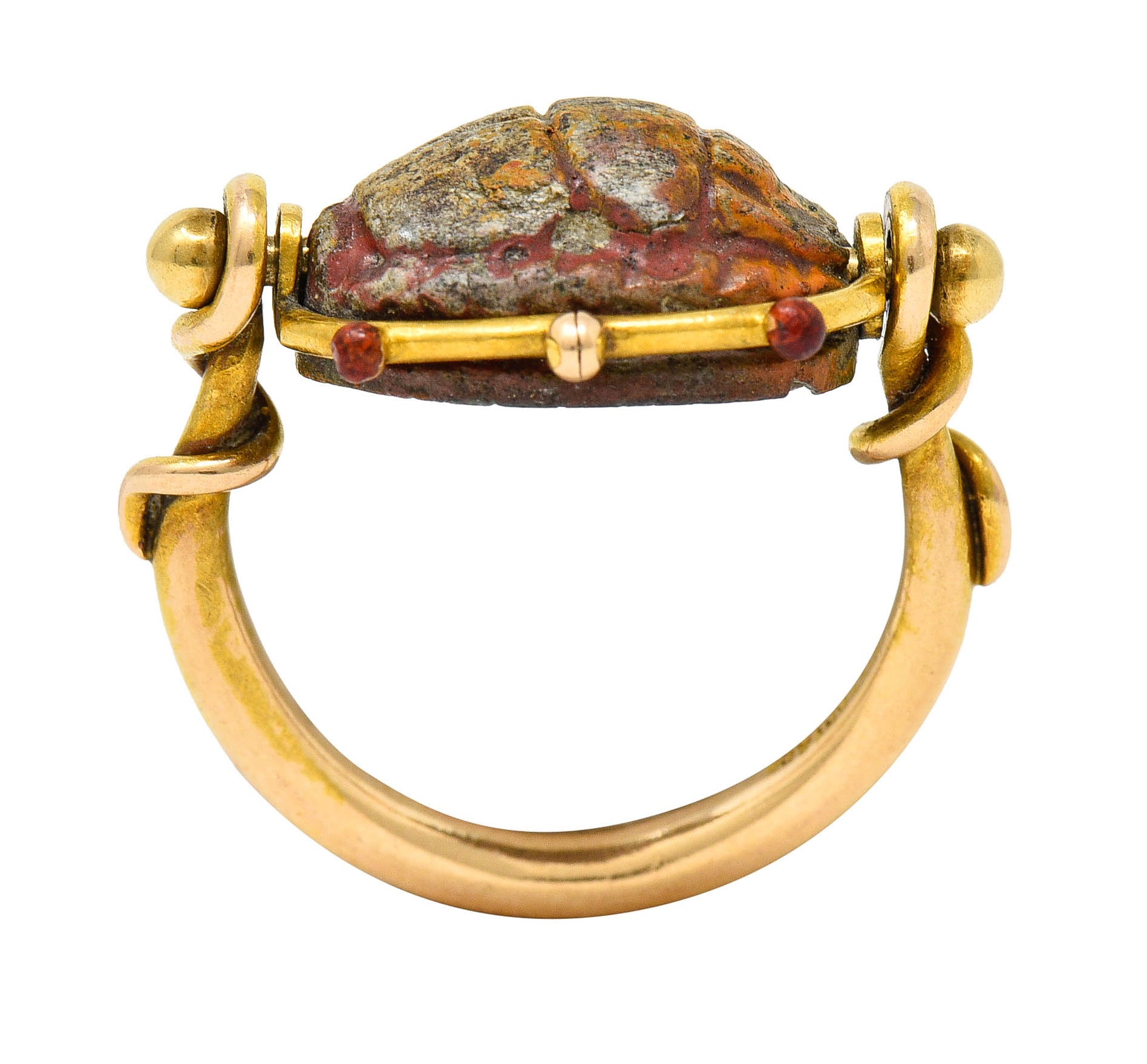 Tiffany & Co. Hardstone Scarab Antique 18 Karat Gold Egyptian Revival RingRing - Wilson's Estate Jewelry