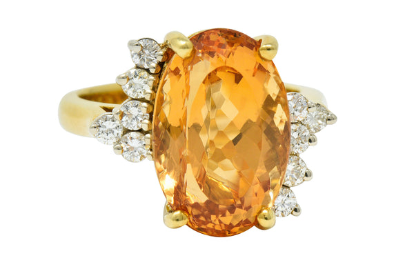 8.54 CTW Topaz Diamond 18 Karat Gold Cocktail RingRing - Wilson's Estate Jewelry