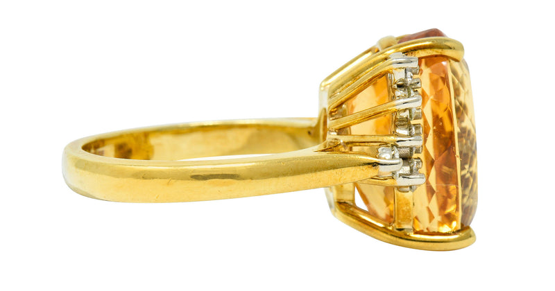 8.54 CTW Topaz Diamond 18 Karat Gold Cocktail RingRing - Wilson's Estate Jewelry