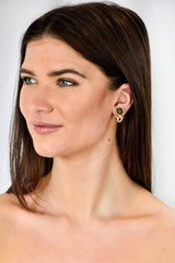 Contemporary 6.86 CTW Blue Sapphire Diamond 18 Karat Yellow Gold Drop Earrings Wilson's Estate Jewelry