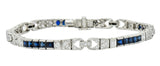 Vintage Sapphire Diamond Platinum Line Braceletbracelet - Wilson's Estate Jewelry