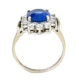 Regal 5.16 CTW Sapphire Diamond 14 Karat White Gold Cluster RingRing - Wilson's Estate Jewelry