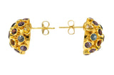 1960's Vintage Multi-Gem 18 Karat Gold Sputnik Cluster EarringsEarrings - Wilson's Estate Jewelry