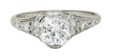 Edwardian 1.36 CTW Diamond Platinum Engagement Ring GIARing - Wilson's Estate Jewelry