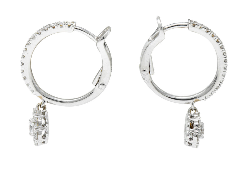 Birks 1.15 CTW Diamond 18 Karat Gold Cluster Huggie Drop EarringsEarrings - Wilson's Estate Jewelry