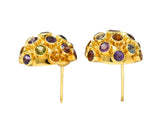 1960's Vintage Multi-Gem 18 Karat Gold Sputnik Cluster EarringsEarrings - Wilson's Estate Jewelry