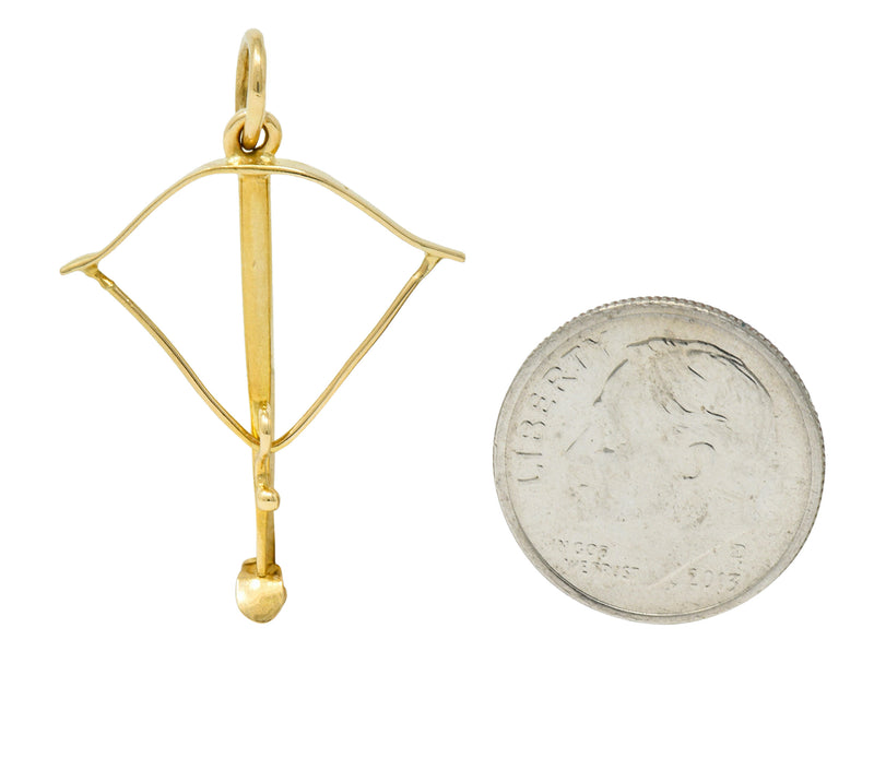 1940’s Vintage 18 Karat Gold Crossbow Charmcharm - Wilson's Estate Jewelry