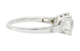 Exquisite Retro 2.08 CTW Diamond Platinum Trillion Engagement Ring GIA Wilson's Estate Jewelry