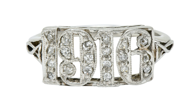 Edwardian Diamond Platinum 1916 Date RingRing - Wilson's Estate Jewelry