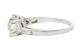 Exquisite Retro 2.08 CTW Diamond Platinum Trillion Engagement Ring GIA Wilson's Estate Jewelry