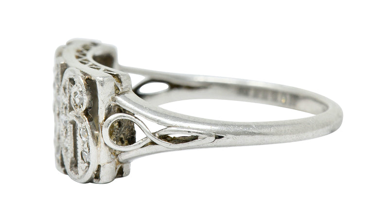 Edwardian Diamond Platinum 1916 Date RingRing - Wilson's Estate Jewelry