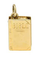 1940's Retro 14 Karat Gold Bible Charmcharm - Wilson's Estate Jewelry
