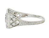 Tiffany & Co. Art Deco 1.45 CTW Diamond Platinum Engagement Ring GIA Wilson's Estate Jewelry