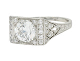 Tiffany & Co. Art Deco 1.45 CTW Diamond Platinum Engagement Ring GIA Wilson's Estate Jewelry