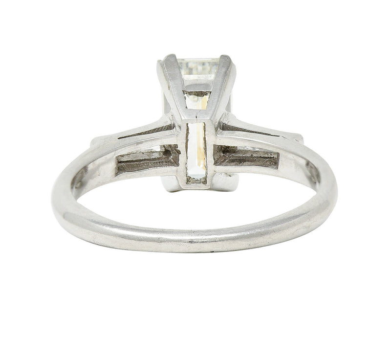 Mid-Century 1.72 CTW Emerald Cut Diamond Platinum Engagement RingRing - Wilson's Estate Jewelry