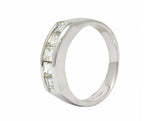 Contemporary 1.03 CTW Square Step Cut Diamond Platinum Stacking Band RingRing - Wilson's Estate Jewelry