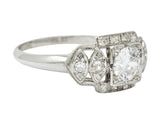 Late Art Deco 0.72 CTW Diamond Platinum Engagement Ring - Wilson's Estate Jewelry