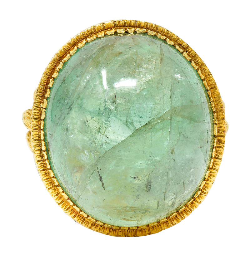 Substantial Emerald 22 Karat Gold Snake Gemstone RingRing - Wilson's Estate Jewelry