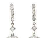 Art Deco Old European Cut Diamond Platinum Flower Drop EarringsEarrings - Wilson's Estate Jewelry