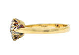 Victorian 0.92 CTW Ruby Diamond 14 Karat Gold Cluster Ring Circa 1900Ring - Wilson's Estate Jewelry