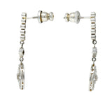 Art Deco Old European Cut Diamond Platinum Flower Drop EarringsEarrings - Wilson's Estate Jewelry