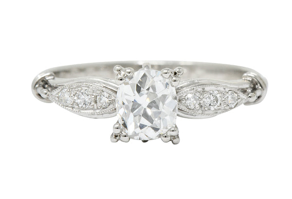 Art Deco 0.75 CTW Diamond Platinum Engagement Ring GIARing - Wilson's Estate Jewelry