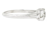 Art Deco Old Mine Diamond 18 Karat White Gold Engagement Ring Wilson's Estate Jewelry