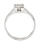 Art Deco Old Mine Diamond 18 Karat White Gold Engagement Ring Wilson's Estate Jewelry