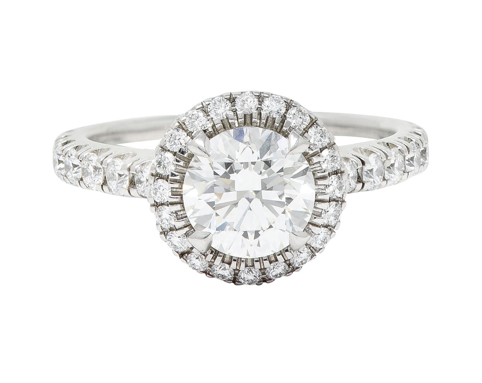 Cartier Destinee 1.55 CTW Diamond Platinum Halo Engagement Ring GIARing - Wilson's Estate Jewelry