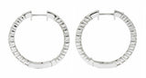 Modern 2.25 CTW Diamond 14 Karat White Inside Out Gold Hoop EarringsEarrings - Wilson's Estate Jewelry