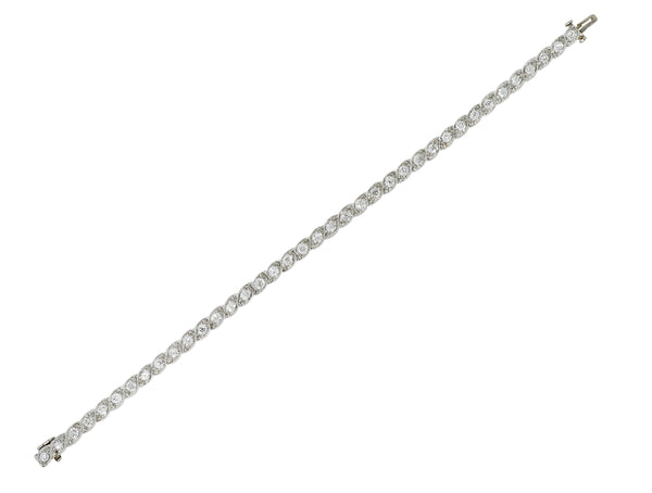Waslikoff Art Deco 4.50 CTW Diamond Platinum Eyelet Line Braceletbracelet - Wilson's Estate Jewelry