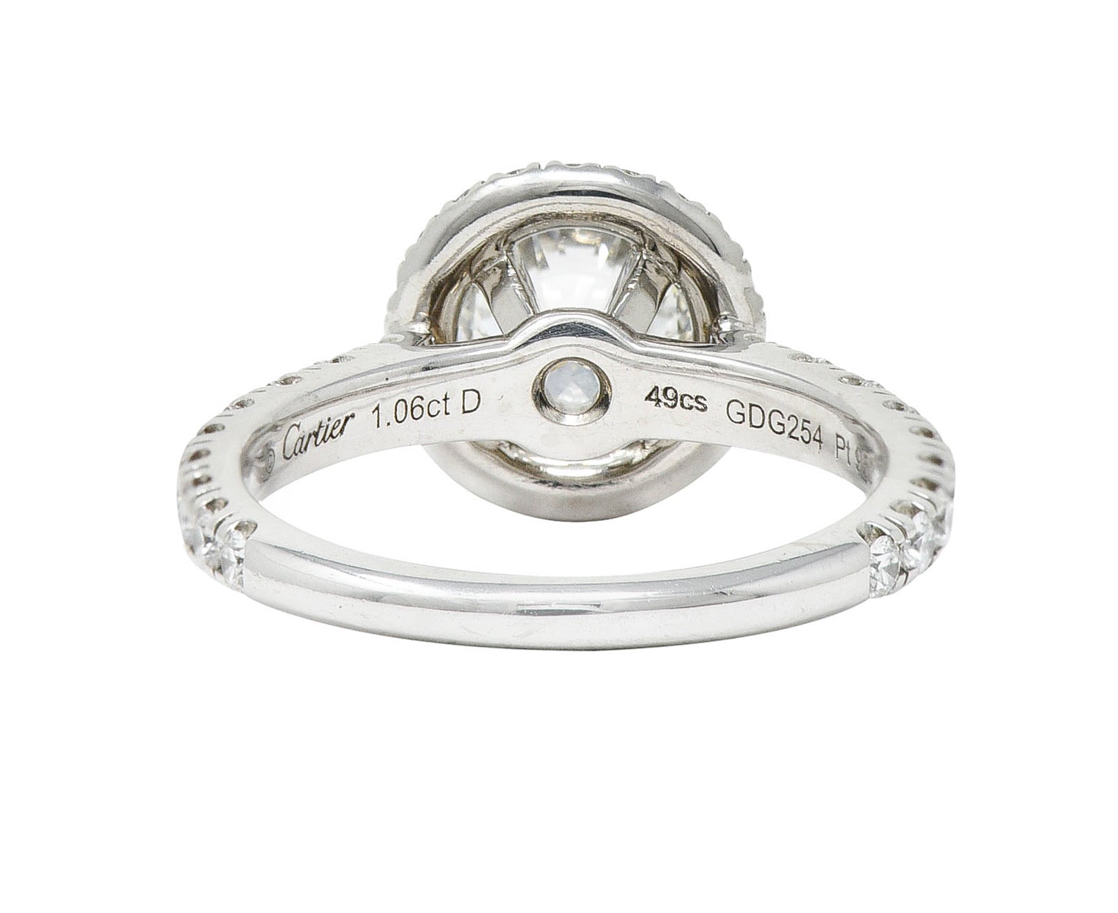 Cartier Destinee 1.55 CTW Diamond Platinum Halo Engagement Ring GIARing - Wilson's Estate Jewelry