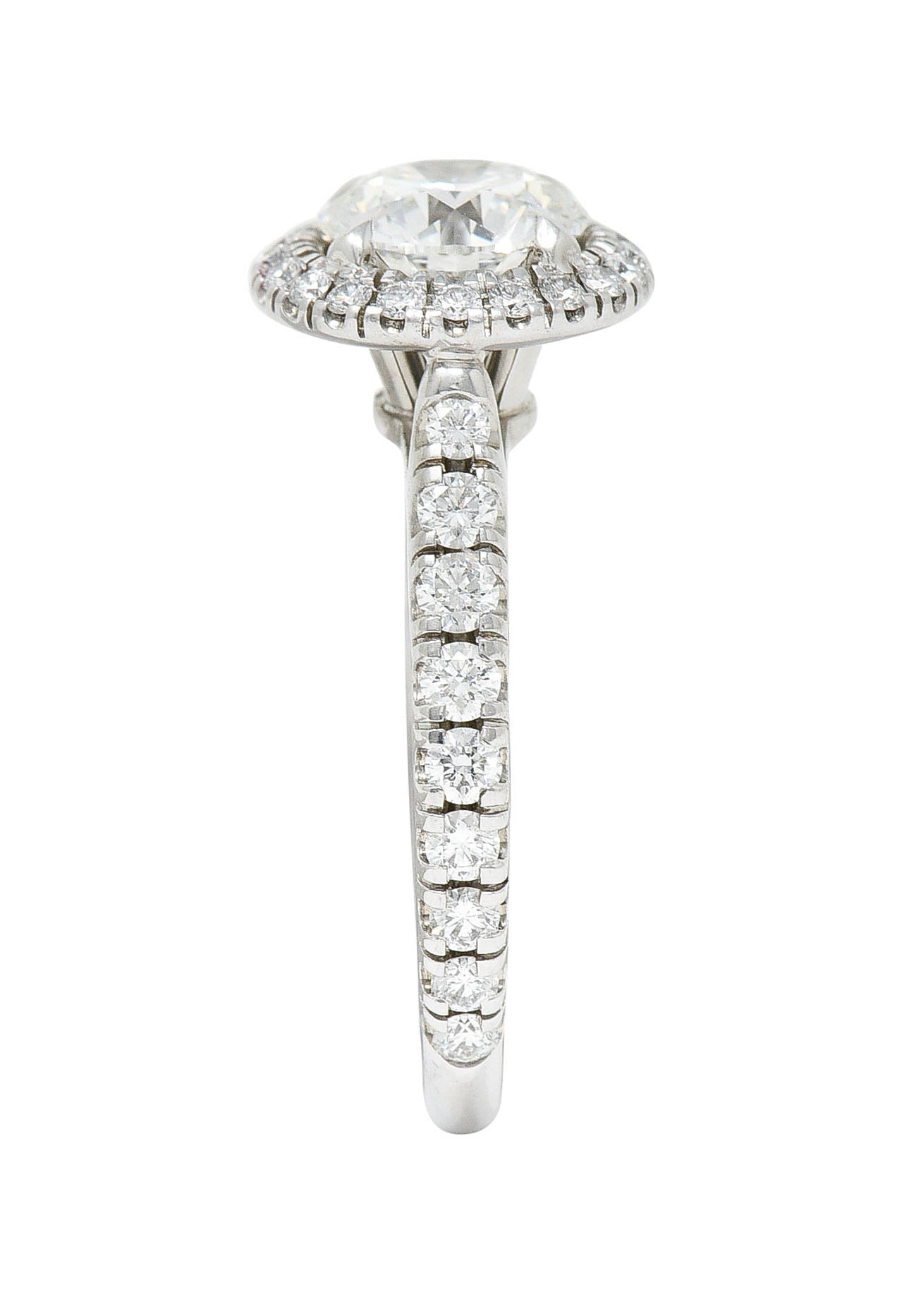 Cartier Destinee 1.55 CTW Diamond Platinum Halo Engagement Ring GIARing - Wilson's Estate Jewelry