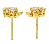 Antique 1.00 CTW Diamond 18 Karat Gold Clover Screwback Stud EarringsEarrings - Wilson's Estate Jewelry