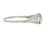 Traub Art Deco 0.46 CTW Diamond Platinum Foliate Engagement RingRing - Wilson's Estate Jewelry