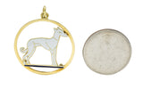 Art Deco French Enamel 18 Karat Gold Greyhound Pendant Charmcharm - Wilson's Estate Jewelry