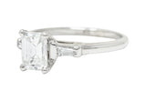 Mid-Century 1.10 CTW Emerald Cut Diamond Platinum Engagement RingRing - Wilson's Estate Jewelry
