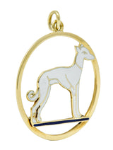 Art Deco French Enamel 18 Karat Gold Greyhound Pendant Charmcharm - Wilson's Estate Jewelry