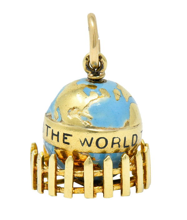 Sloan & Co. Retro 14 Karat Gold Globe Charmcharm - Wilson's Estate Jewelry