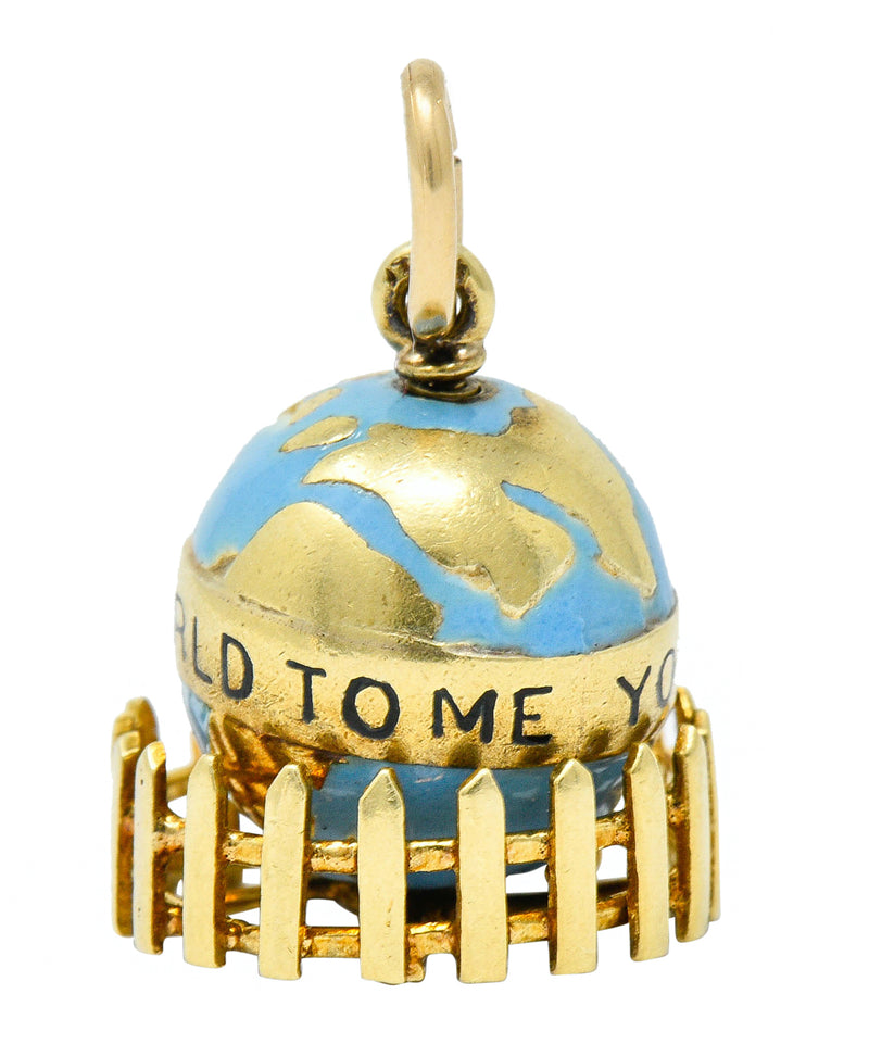 Sloan & Co. Retro 14 Karat Gold Globe Charmcharm - Wilson's Estate Jewelry