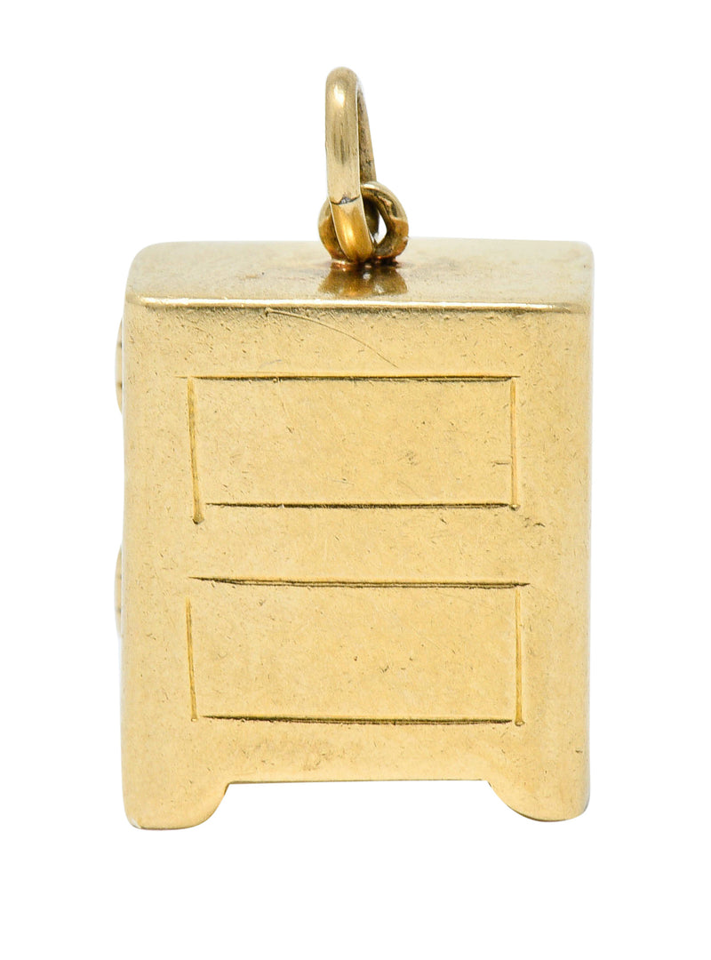 Retro 14 Karat Gold Functional Safe Charm Circa 1940charm - Wilson's Estate Jewelry
