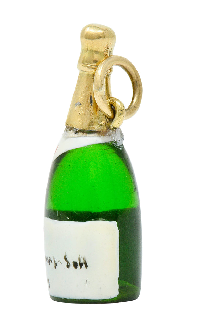 1940's Retro 14 Karat Gold Champagne Bottle Charmcharm - Wilson's Estate Jewelry